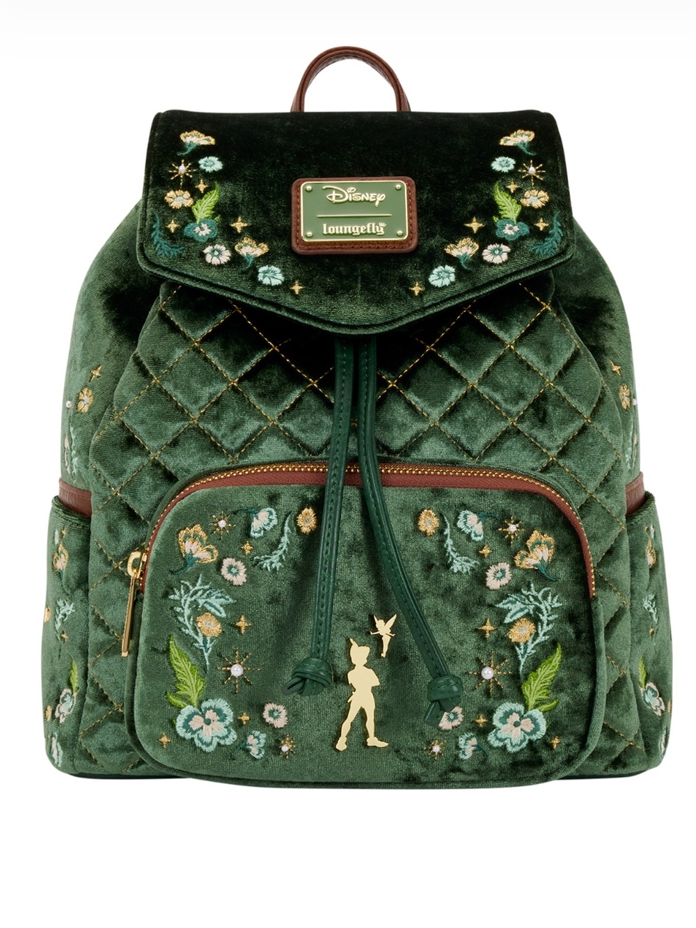 NWT Loungefly Peter Pan Suede Green Backpack